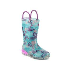 Western Chief Girls Light-Up Rain Boots With Heart Print Size 11